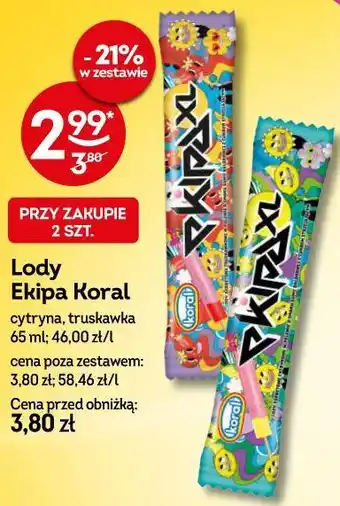 Żabka Lody Ekipa Koral oferta