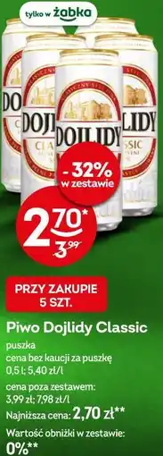 Żabka Piwo Dojlidy Classic oferta