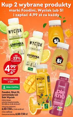 Żabka Foodini, Shot S!, Lemoniada lub Sok Wycisk oferta