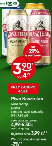 Żabka Piwo Kasztelan różne rodzaje oferta