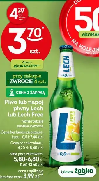 Żabka Piwo lub napój piwny Lech lub Lech Free oferta