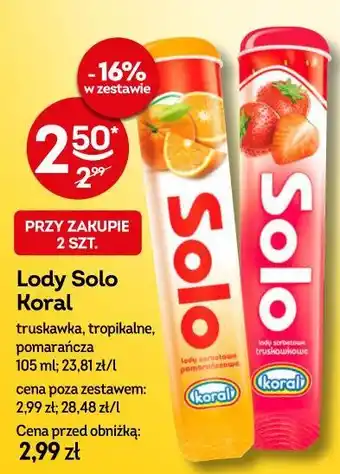 Żabka Lody Solo Koral oferta