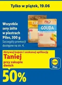 Lidl Wszystkie sery żółte w plastrach Pilos oferta