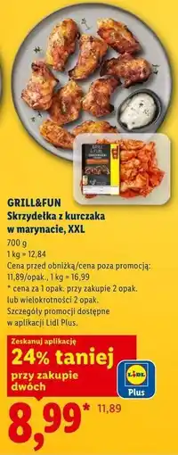 Lidl GRILL&FUN Skrzydełka z kurczaka w marynacie, XXL oferta