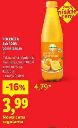 Lidl SOLEVITA Sok 100% pomarańcza oferta