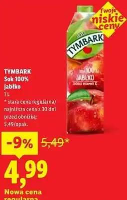 Lidl Tymbark Sok 100% jabłko oferta