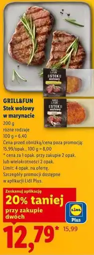 Lidl GRILL&FUN Stek wołowy w marynacie oferta