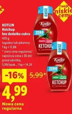 Lidl KOTLIN Ketchup bez dodatku cukru oferta