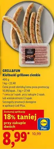 Lidl GRILL&FUN Kiełbaski grillowe cienkie oferta