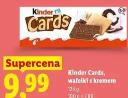 Lidl Kinder Cards, wafelki z kremem oferta