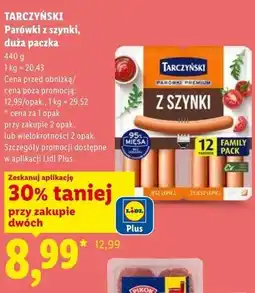 Lidl TARCZYŃSKI Parówki z szynki, duża paczka oferta
