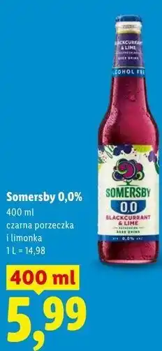 Lidl Somersby 0,0% czarna porzeczka i limonka oferta