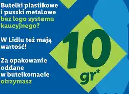 Lidl Zwrot butelek i puszek metalowych w butelkomacie Lidl oferta