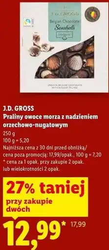 Lidl J.D. GROSS Praliny owoce morza z nadzieniem orzechowo-nugatowym oferta