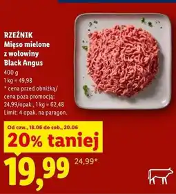 Lidl RZEŹNIK Mięso mielone z wołowiny Black Angus oferta