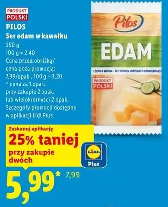 Lidl Pilos Ser edam w kawałku oferta