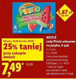 Lidl Nestlé Lody Pirulo arbuzowe na patyku, 4-pak oferta