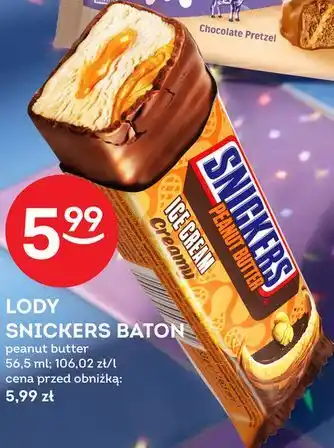Żabka Lody Snickers Baton peanut butter oferta