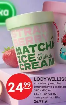 Żabka Lody Willisch strawberry matcha, śmietankowe z malinami oferta