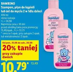 Lidl BAMBINO Szampon, płyn do kąpieli lub żel do mycia 2 w 1 dla dzieci oferta