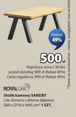 JYSK Stolik kawowy Royaloak oferta