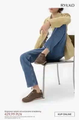Sneakersy sznurowane Ryłko brązowo-szare