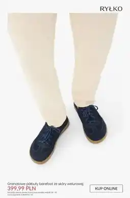 Ryłko Półbuty barefoot Ryłko granatowe ze skóry welurowej oferta