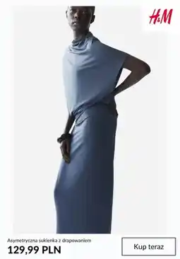 H&M Asymetryczna sukienka z drapowaniem H&M oferta