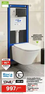 Leroy Merlin Zestaw podtynkowy Roca Cassandra z czarnym przyciskiem oferta