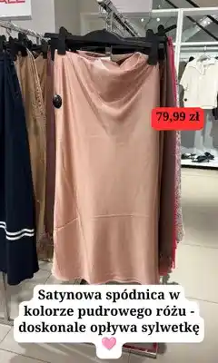 H&M Satynowa spódnica H&M w kolorze pudrowego różu oferta