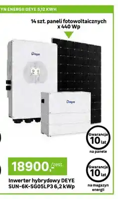 Leroy Merlin Zestaw fotowoltaiczny z magazynem energii DEYE SUN-6K-SG05LP3 6,2 kWp oferta