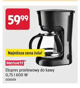 Jula Ekspres przelewowy do kawy Menuett 0,75 l 600W oferta