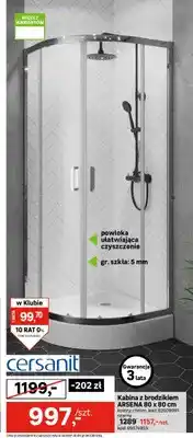 Leroy Merlin Kabina z brodzikiem Cersanit Arsena chrom 80x80 cm oferta