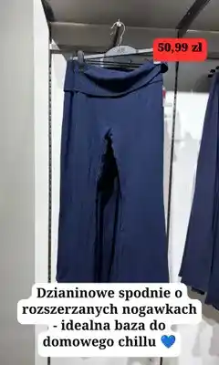 H&M Dzianinowe spodnie o rozszerzanych nogawkach H&M oferta