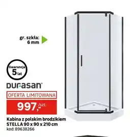 Leroy Merlin Kabina z polskim brodzikiem Durasan Stella 90x90x210 cm oferta