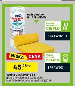 Leroy Merlin Wełna URSA HOME 33 oferta