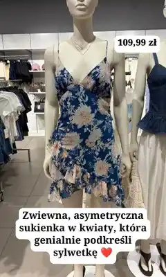 H&M Sukienka asymetryczna w kwiaty oferta