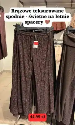 H&M Spodnie brązowe teksturowane H&M Divided oferta