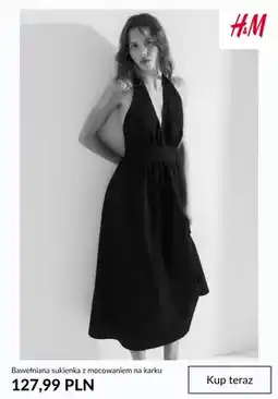 H&M Sukienka bawełniana z mocowaniem na karku H&M oferta