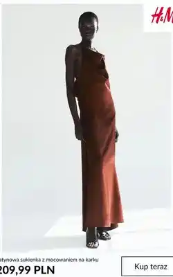 H&M Sukienka satynowa z mocowaniem na karku H&M oferta