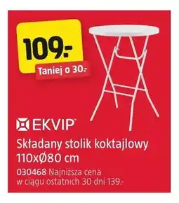 Jula Składany stolik koktajlowy EKVIP 110xØ80 cm oferta