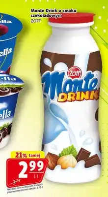 Prim Market Napój mleczny Monte Drink o smaku czekoladowym Zott oferta