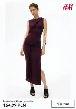 H&M Sukienka drapowana z wiązaniem H&M oferta