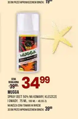 Spray DEET 50% na komary kleszcze i owady Mugga