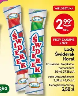 Żabka Lody Świderek Koral truskawka oferta