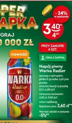 Żabka Piwo bezalkoholowe Warka Radler opuncja z cytrusami 0,0% oferta