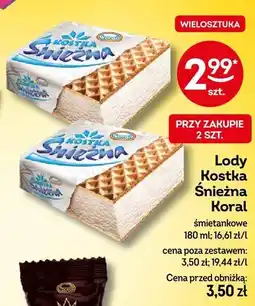 Żabka Lody Kostka Śnieżna Koral śmietankowe oferta