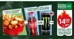 Żabka Zestaw Chrupbox strips i napój Coca-Cola Fanta Sprite lub Monster Energy oferta