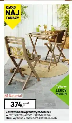 Leroy Merlin Zestaw mebli ogrodowych Naterial Solis II oferta