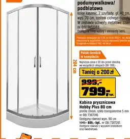 OBI Kabina prysznicowa Hobby Plus 80 cm oferta